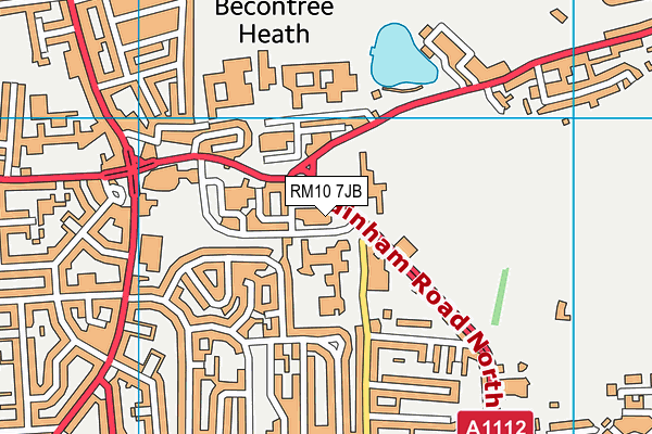 RM10 7JB map - OS VectorMap District (Ordnance Survey)