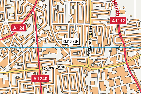 RM10 7JP map - OS VectorMap District (Ordnance Survey)