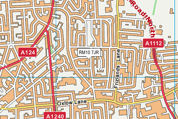 RM10 7JR map - OS VectorMap District (Ordnance Survey)