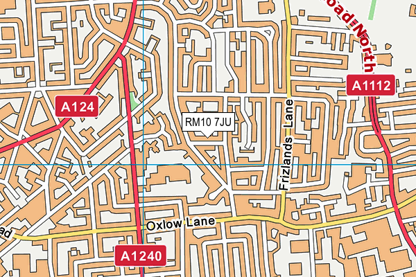 RM10 7JU map - OS VectorMap District (Ordnance Survey)