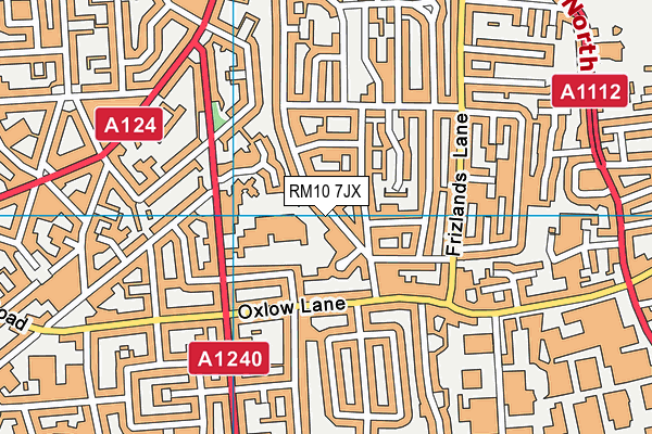 RM10 7JX map - OS VectorMap District (Ordnance Survey)