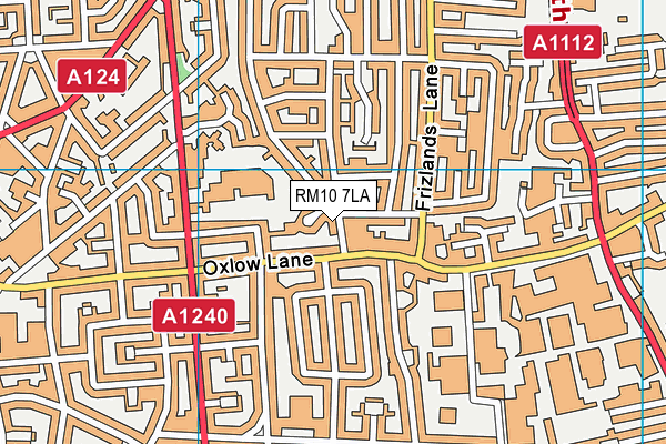 RM10 7LA map - OS VectorMap District (Ordnance Survey)