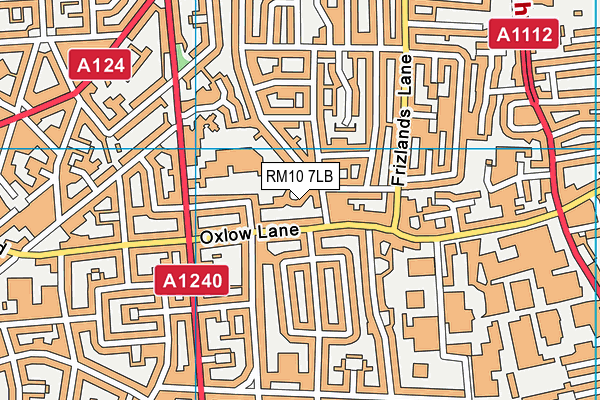 RM10 7LB map - OS VectorMap District (Ordnance Survey)