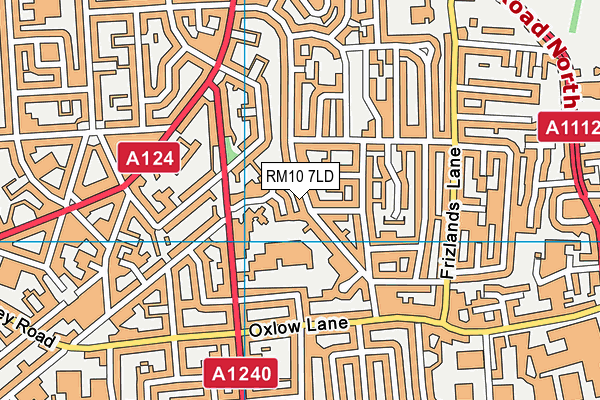 RM10 7LD map - OS VectorMap District (Ordnance Survey)