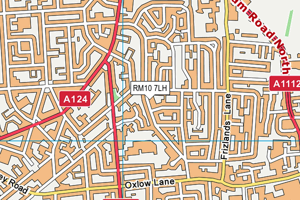 RM10 7LH map - OS VectorMap District (Ordnance Survey)