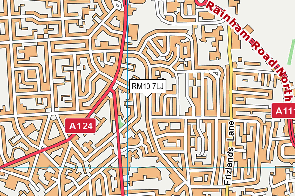 RM10 7LJ map - OS VectorMap District (Ordnance Survey)