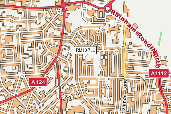 RM10 7LL map - OS VectorMap District (Ordnance Survey)