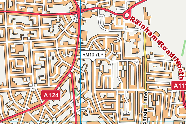 RM10 7LP map - OS VectorMap District (Ordnance Survey)