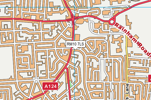 RM10 7LS map - OS VectorMap District (Ordnance Survey)