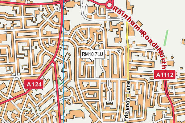 RM10 7LU map - OS VectorMap District (Ordnance Survey)