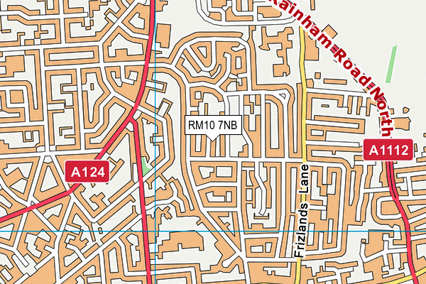 RM10 7NB map - OS VectorMap District (Ordnance Survey)