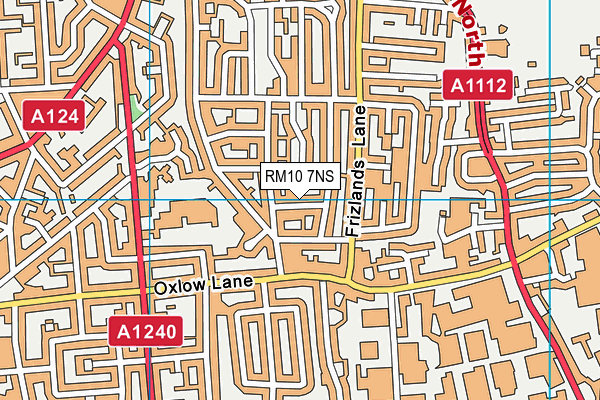 RM10 7NS map - OS VectorMap District (Ordnance Survey)