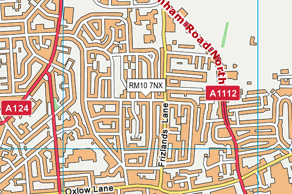 RM10 7NX map - OS VectorMap District (Ordnance Survey)