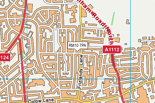 RM10 7PA map - OS VectorMap District (Ordnance Survey)