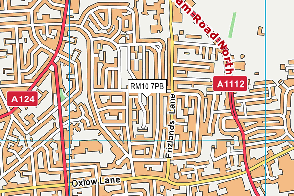 RM10 7PB map - OS VectorMap District (Ordnance Survey)