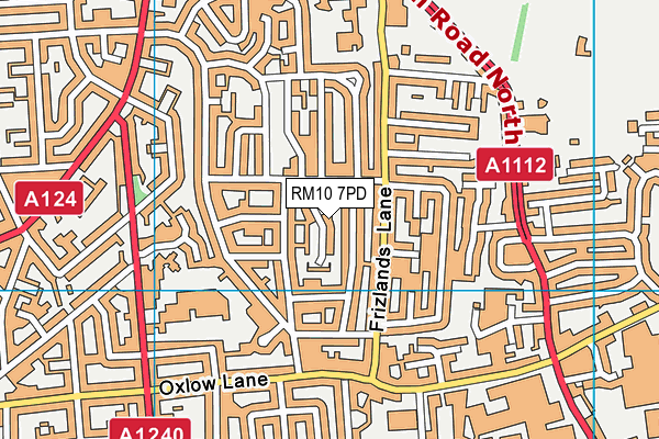 RM10 7PD map - OS VectorMap District (Ordnance Survey)