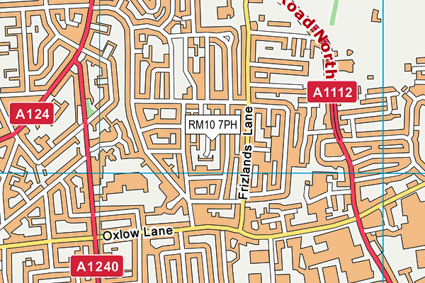 RM10 7PH map - OS VectorMap District (Ordnance Survey)