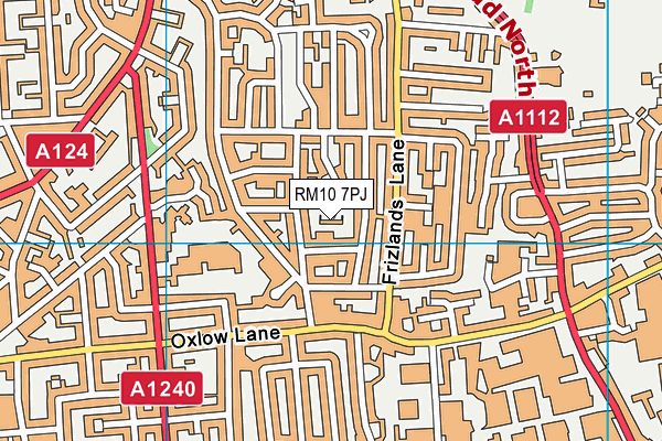 RM10 7PJ map - OS VectorMap District (Ordnance Survey)