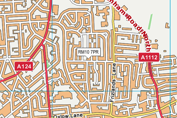 RM10 7PR map - OS VectorMap District (Ordnance Survey)