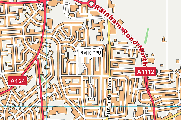 RM10 7PU map - OS VectorMap District (Ordnance Survey)
