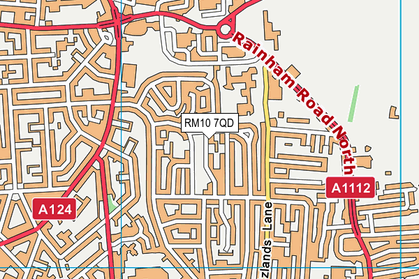 RM10 7QD map - OS VectorMap District (Ordnance Survey)
