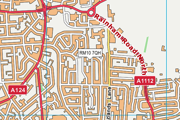 RM10 7QH map - OS VectorMap District (Ordnance Survey)