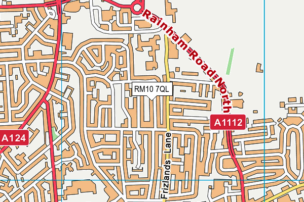 RM10 7QL map - OS VectorMap District (Ordnance Survey)