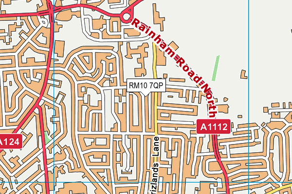 RM10 7QP map - OS VectorMap District (Ordnance Survey)