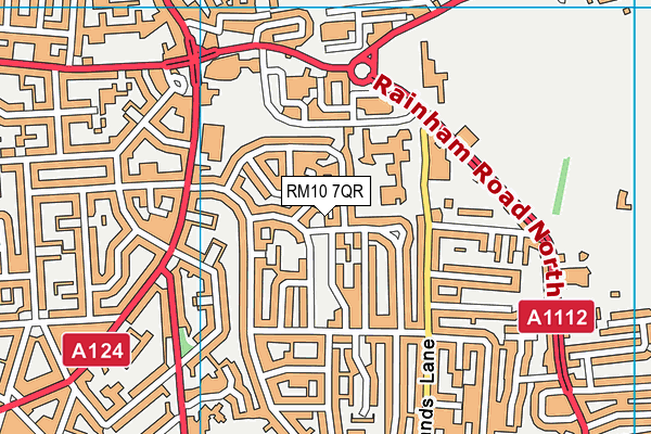 RM10 7QR map - OS VectorMap District (Ordnance Survey)