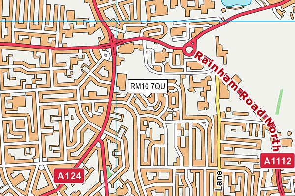 RM10 7QU map - OS VectorMap District (Ordnance Survey)