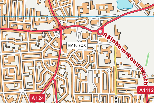 RM10 7QX map - OS VectorMap District (Ordnance Survey)