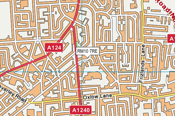 RM10 7RE map - OS VectorMap District (Ordnance Survey)
