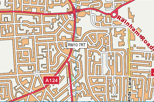 RM10 7RT map - OS VectorMap District (Ordnance Survey)