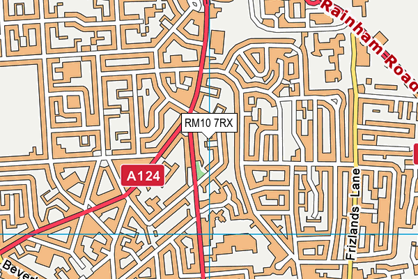 RM10 7RX map - OS VectorMap District (Ordnance Survey)