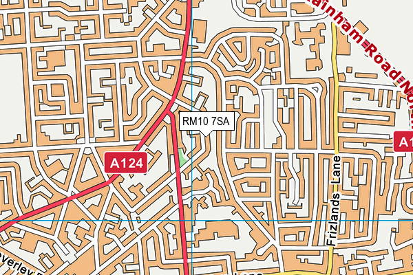 RM10 7SA map - OS VectorMap District (Ordnance Survey)