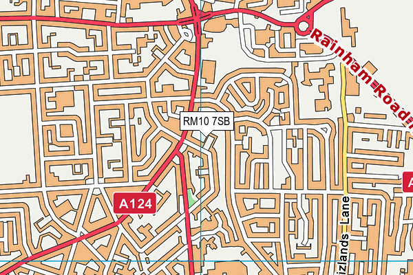 RM10 7SB map - OS VectorMap District (Ordnance Survey)