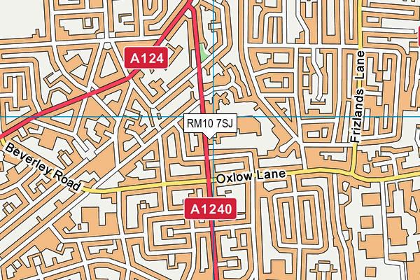 RM10 7SJ map - OS VectorMap District (Ordnance Survey)