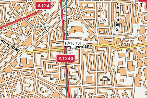 RM10 7ST map - OS VectorMap District (Ordnance Survey)