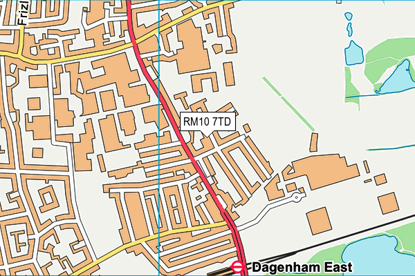 RM10 7TD map - OS VectorMap District (Ordnance Survey)