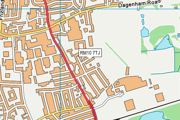 RM10 7TJ map - OS VectorMap District (Ordnance Survey)