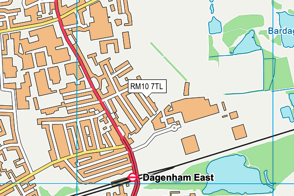 RM10 7TL map - OS VectorMap District (Ordnance Survey)