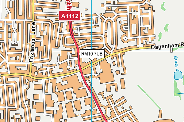 RM10 7UB map - OS VectorMap District (Ordnance Survey)