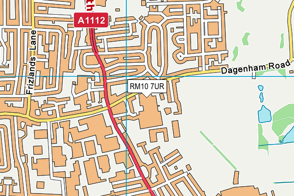 RM10 7UR map - OS VectorMap District (Ordnance Survey)