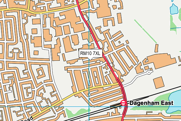 RM10 7XL map - OS VectorMap District (Ordnance Survey)