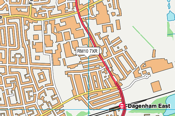 RM10 7XR map - OS VectorMap District (Ordnance Survey)