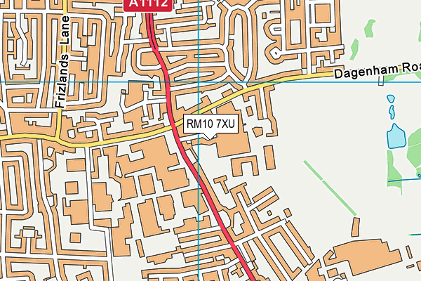 RM10 7XU map - OS VectorMap District (Ordnance Survey)