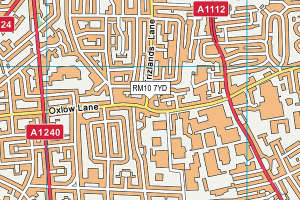 RM10 7YD map - OS VectorMap District (Ordnance Survey)