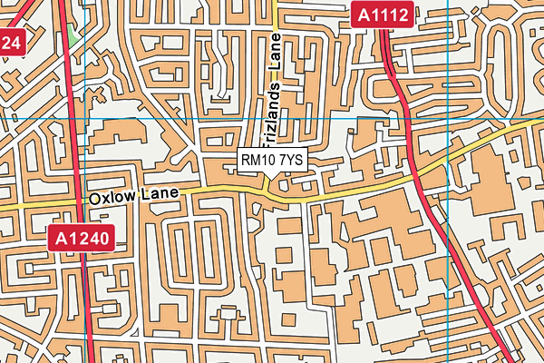 RM10 7YS map - OS VectorMap District (Ordnance Survey)