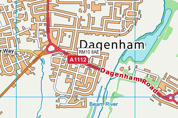 RM10 8AE map - OS VectorMap District (Ordnance Survey)