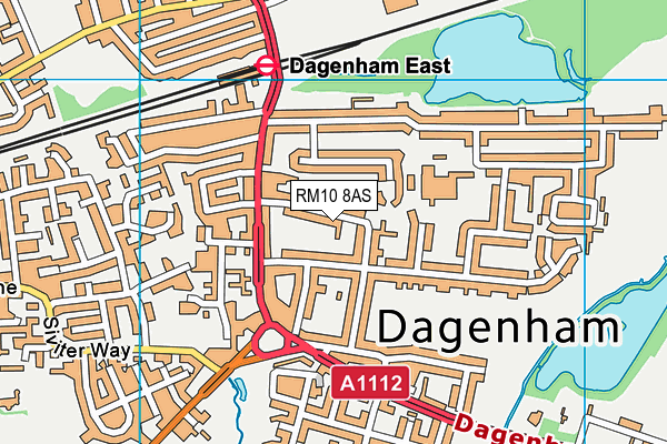 RM10 8AS map - OS VectorMap District (Ordnance Survey)